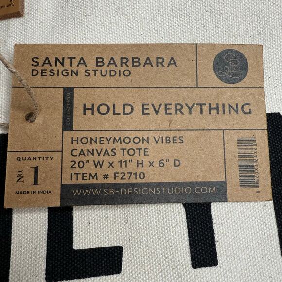 NWT SANTA BARBARA DESIGN STUDIO Hold Everything Honeymoon Vibes Canvas Tote - Picture 5 of 12
